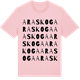 Pink Cotton t-shirt med Araskoga ordlek t-shirt