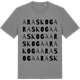 Mid Heather Gray t-shirt med Araskoga ordlek t-shirt