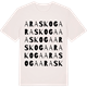 Vintage White t-shirt med Araskoga ordlek t-shirt