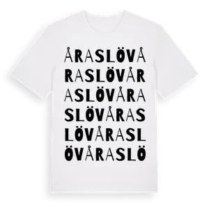 Åraslöv ordlek t-shirt – ekologisk bomull t-shirt från Pinshirt