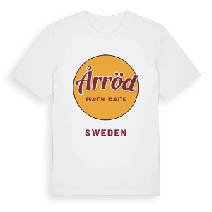 Årröd cirkel t-shirt – ekologisk bomull t-shirt från Pinshirt