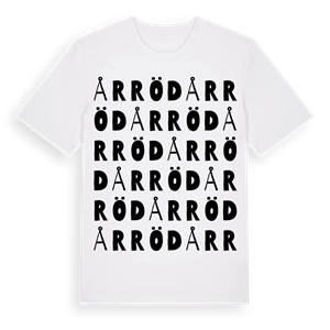 Årröd ordlek t-shirt – ekologisk bomull t-shirt från Pinshirt