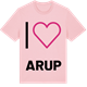 Pink Cotton t-shirt med Jag älskar Arup t-shirt stort tryck