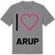 Mid Heather Gray t-shirt med Jag älskar Arup t-shirt stort tryck