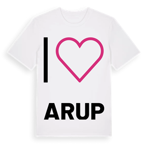 Jag älskar Arup t-shirt stort tryck – ekologisk bomull t-shirt från Pinshirt