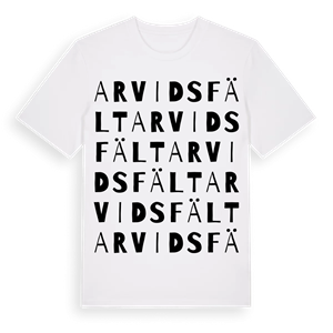 Arvidsfält ordlek t-shirt – ekologisk bomull t-shirt från Pinshirt