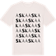 Vintage White t-shirt med Aska ordlek t-shirt