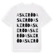 White t-shirt med Askeröd ordlek t-shirt