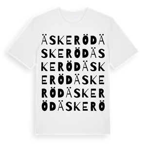 Äskeröd ordlek t-shirt – ekologisk bomull t-shirt från Pinshirt