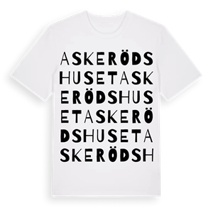 Askerödshuset ordlek t-shirt – ekologisk bomull t-shirt från Pinshirt