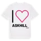 White t-shirt med Jag älskar Askhill t-shirt stort tryck