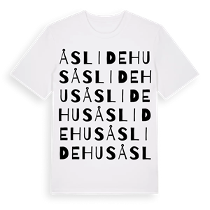 Åslidehus ordlek t-shirt – ekologisk bomull t-shirt från Pinshirt