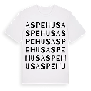 Aspehus ordlek t-shirt – ekologisk bomull t-shirt från Pinshirt
