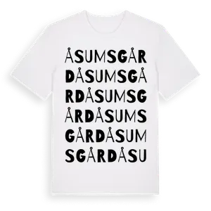 Åsums Gård ordlek t-shirt – ekologisk bomull t-shirt från Pinshirt