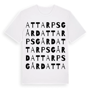 Attarps gård ordlek t-shirt – ekologisk bomull t-shirt från Pinshirt
