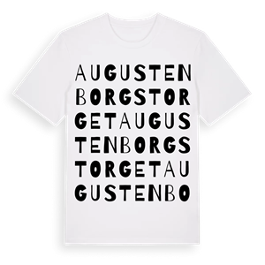 Augustenborgstorget ordlek t-shirt – ekologisk bomull t-shirt från Pinshirt