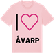 Pink Cotton t-shirt med Jag älskar Åvarp t-shirt stort tryck