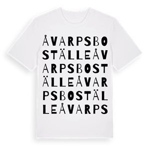 Åvarps boställe ordlek t-shirt – ekologisk bomull t-shirt från Pinshirt