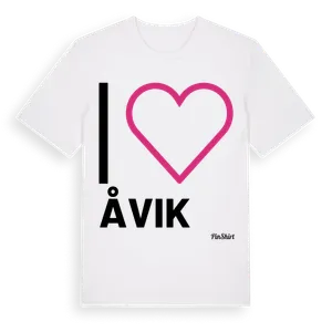 Jag älskar Åvik t-shirt stort tryck – ekologisk bomull t-shirt från Pinshirt