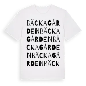 Bäckagården ordlek t-shirt – ekologisk bomull t-shirt från Pinshirt
