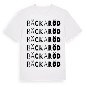 Bäckaröd ordlek t-shirt – ekologisk bomull t-shirt från Pinshirt