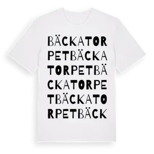 Bäckatorpet ordlek t-shirt – ekologisk bomull t-shirt från Pinshirt