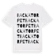 White t-shirt med Backatorpet ordlek t-shirt