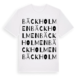Bäckholmen ordlek t-shirt – ekologisk bomull t-shirt från Pinshirt