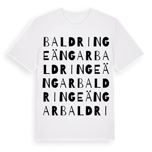 Baldringe ängar ordlek t-shirt – ekologisk bomull t-shirt från Pinshirt