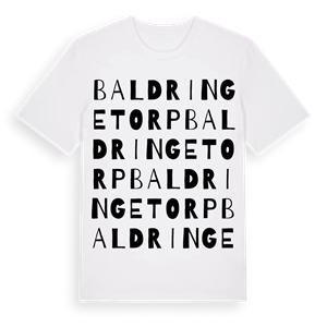 Baldringetorp ordlek t-shirt – ekologisk bomull t-shirt från Pinshirt