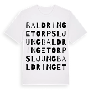Baldringetorps ljung ordlek t-shirt – ekologisk bomull t-shirt från Pinshirt