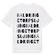 White t-shirt med Baldringetorps Ljung ordlek t-shirt
