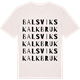 Vintage White t-shirt med Balsviks kalkbruk ordlek t-shirt
