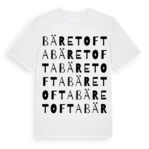 Bäretofta ordlek t-shirt – ekologisk bomull t-shirt från Pinshirt