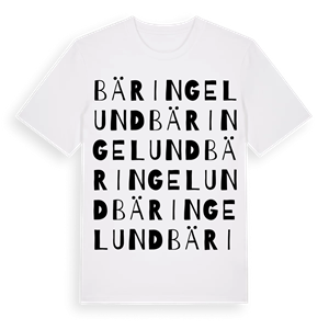 Bäringelund ordlek t-shirt – ekologisk bomull t-shirt från Pinshirt