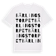 White t-shirt med Bärlingstorpet ordlek t-shirt
