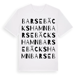 Barsebäckshamn ordlek t-shirt – ekologisk bomull t-shirt från Pinshirt