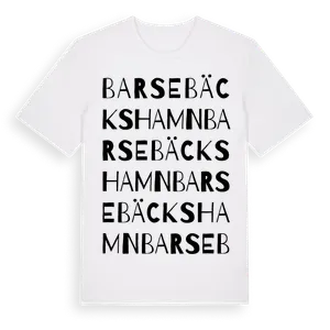 Barsebäckshamn ordlek t-shirt – ekologisk bomull t-shirt från Pinshirt
