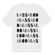 White t-shirt med Bassaboda ordlek t-shirt