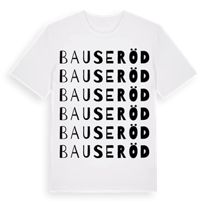 Bauseröd ordlek t-shirt – ekologisk bomull t-shirt från Pinshirt