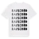 White t-shirt med Bauseröd ordlek t-shirt