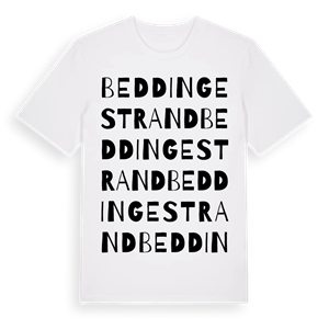 Beddingestrand ordlek t-shirt – ekologisk bomull t-shirt från Pinshirt