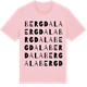 Pink Cotton t-shirt med Bergdala ordlek t-shirt