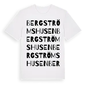 Bergströmshusen ordlek t-shirt – ekologisk bomull t-shirt från Pinshirt