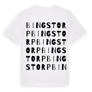 Bingstorp ordlek t-shirt – ekologisk bomull t-shirt från Pinshirt