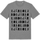 Mid Heather Gray t-shirt med Bjärbolund ordlek t-shirt