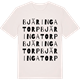Vintage White t-shirt med Bjäringatorp ordlek t-shirt