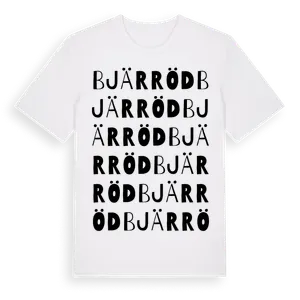 Bjärröd ordlek t-shirt – ekologisk bomull t-shirt från Pinshirt