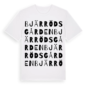 Bjärrödsgården ordlek t-shirt – ekologisk bomull t-shirt från Pinshirt