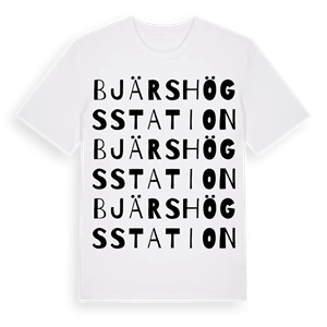 Bjärshögs station ordlek t-shirt – ekologisk bomull t-shirt från Pinshirt